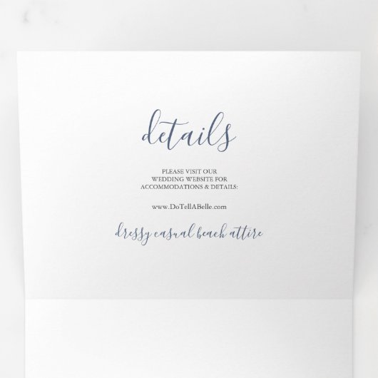 Modern drivoudig huwelijk drieluik uitnodiging (Binnenzijde eerst)