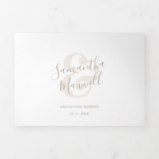 Modern drivoudig huwelijk drieluik uitnodiging (Cover)