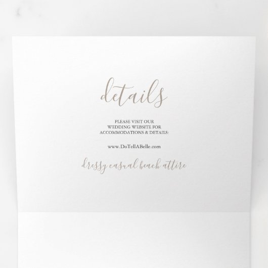 Modern drivoudig huwelijk drieluik uitnodiging (Binnenzijde eerst)