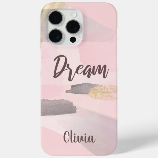 Modern droomroze en grijs abstract ontwerp Case-Mate iPhone case (Achterkant)