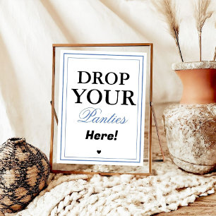 Modern Drop Your Panties Bachelorette spel teken Poster