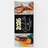 Modern dubbel Afstuderen 2025 Foto Spandoek (Verticaal)