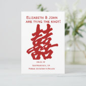 Modern Dubbel Geluk Sla de Datum op Save The Date (Staand voorkant)