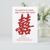 Modern Dubbel Geluk Sla de Datum op Save The Date (Staand voorkant)