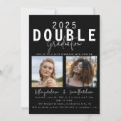 Modern Dubbele Viering 2 Foto Afstuderen Kaart (Voorkant)