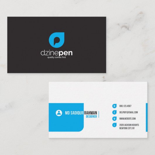 modern dubbelzijdig visitekaartje (Voorkant / Achterkant)