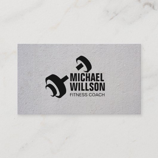 Modern Dumbbell Logo Personal Trainer Visitekaartje (Voorkant)