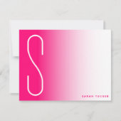 Modern Dun Monogram Hot Pink Fade Professional Notitiekaartje (Voorkant)