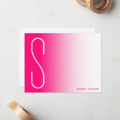 Modern Dun Monogram Hot Pink Fade Professional Notitiekaartje (Voorkant / Achterkant in situ)