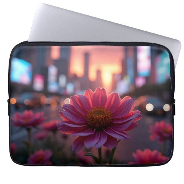 Modern Dusk Daisies 13' Laptop Sleeve (Voorkant)