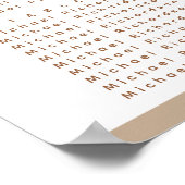 Modern Dusty Beige Simple Wedding 18 Table Seating Poster (Hoek)