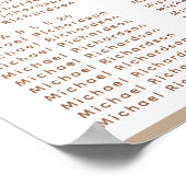 Modern Dusty Beige Simple Wedding 30 Table Seating Poster (Hoek)