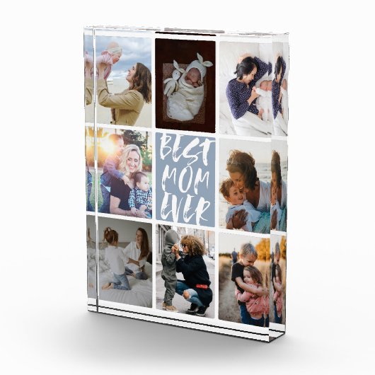 Modern Dusty Blue 8 Foto Collage Beste Mam ooit (Rechts)