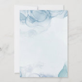 Modern Dusty Blue Abstract Wedding Invitation Kaart (Achterkant)