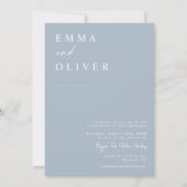 Modern Dusty Blue Boho Wedding Photo QR Code RSVP Kaart (Voorkant)