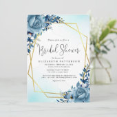 Modern Dusty Blue Botanical Vrijgezellenfeest Kaart (Staand voorkant)