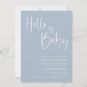 Modern Dusty Blue Boy Baby shower Kaart (Voorkant)