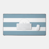 Modern Dusty Blue Chic Script Monogram Naam Bureaumat (Keyboard & Muis)
