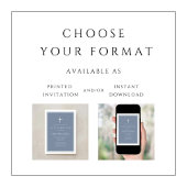 Modern Dusty Blue Cross Boy Confirmation Kaart