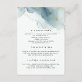 Modern Dusty Blue Elegant Beach Bruiloft Details Informatiekaartje (Voorkant)