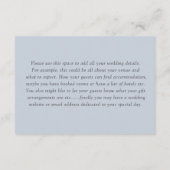 Modern Dusty Blue Floral Details Wedding Informatiekaartje (Achterkant)