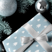 Modern Dusty Blue Geometrical, Polka Dot & Trees Inpakpapier Vel