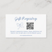 Modern Dusty Blue Gift QR Registry Enclosure Kaart (Voorkant)