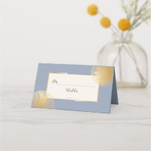 Modern Dusty Blue Gold Succulenten Bruiloft