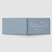 Modern Dusty Blue Happy Retirement Personalized  Gastenboek (Volledig)