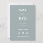 Modern Dusty Blue Minimal Save The Date (Voorkant)