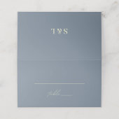 Modern Dusty Blue Monogram Minimalistische bruilof (Buitenkant ongevouwen)