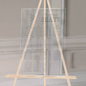 Modern Dusty Blue Monogram Script Wedding Seat Acryl Bord