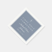 Modern Dusty Blue Religious Boy First Communion Servet (Hoek)