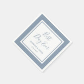 Modern Dusty Blue Script Best Day Ever Wedding Servet (Hoek)