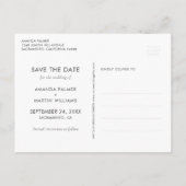 Modern Dusty Blue Script Wedding Save the Date Aankondigingskaart (Achterkant)