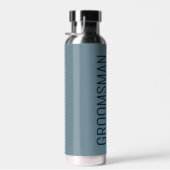Modern Dusty Blue Specialized Groomsman Waterfles (Rechts)
