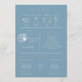 Modern Dusty Blue Spring bruiloft programma (Achterkant)