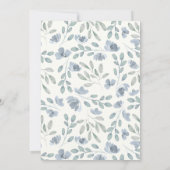 Modern Dusty Blue Watercolor Bridal Shower Kaart (Achterkant)