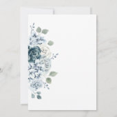 Modern Dusty Blue Waterverf Floral Wedding Kaart (Achterkant)