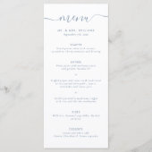 Modern Dusty Blue Wedding Menu (Voorkant)