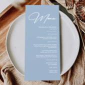 Modern Dusty Blue Wedding Menu