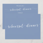 Modern Dusty Blue Wedding Rehearsal Invitations (Devant / Derrière)