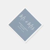 Modern Dusty Blue Wedding Servet (Hoek)