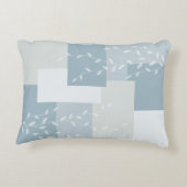 Modern Dusty Blue White Botanical Accent Pillow Kussen (Achterkant)