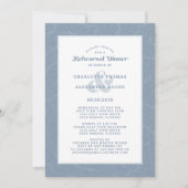 Modern Dusty Blue White Wedding Rehearsal Dinner Kaart (Voorkant)