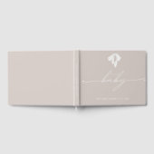 Modern Dusty Blush Bow Baby shower Gastenboek (Volledig)