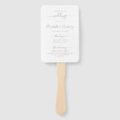 Modern Dusty Lavender Script Wedding Programme Handwaaier (Voorkant)