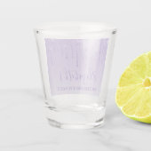 Modern Dusty Paars Glitter Bachelorette Party Shot Glas (Achterkant)