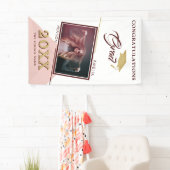 Modern Dusty Pink Afstuderen Fotogradatie Partij Spandoek (Insitu)