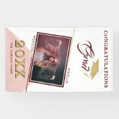 Modern Dusty Pink Afstuderen Fotogradatie Partij Spandoek (Horizontaal)